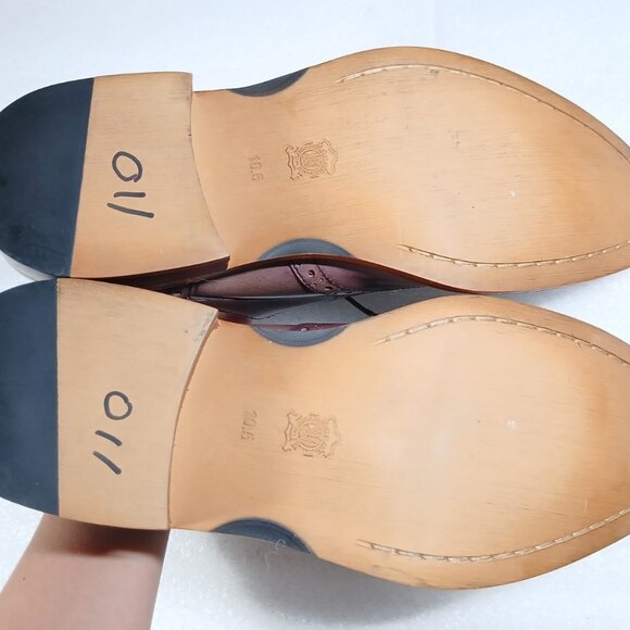 Joseph Abboud Italian Leather Wingtip Brogue Oxfords Mens 10.5 Brown EUC Italy - Picture 8 of 16